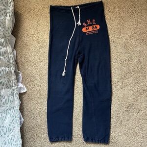 Vintage Santa Monica College Champion Reverse Weave Warmup Sweats 1973 Blue Navy